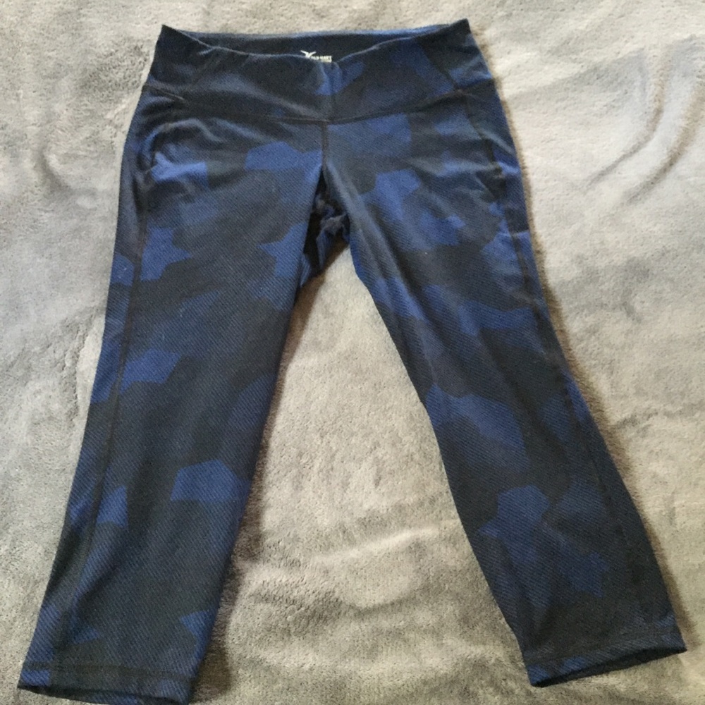 Old Navy Active Compression Crops-Blue and Black